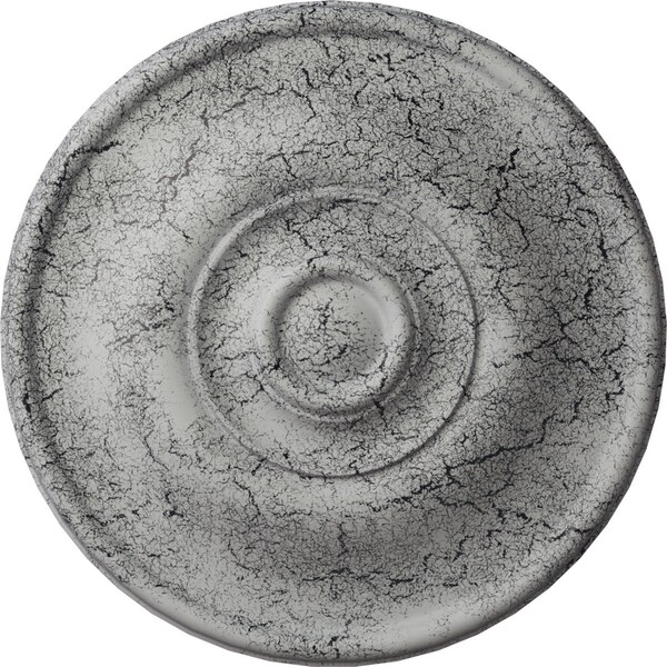 Ekena Millwork Jefferson Ceiling Medallion (Canopies up to 2 7/8"), 11 3/4"OD x 3/8"P, Ultra Pure White Crackle CM12JEUWC - main